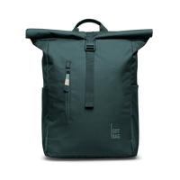 Got Bag Roll-Top Easy Rucksack in monochromem Sea Teal, vorneansicht mit Schatten, langlebiger Tagesrucksack aus recyceltem Material