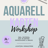 Aquarell-Karten Workshop von Donaustern Mit Herz & Hand, kreative Vorlage für den Aquarell-Kartenkurs am 27.05.26.