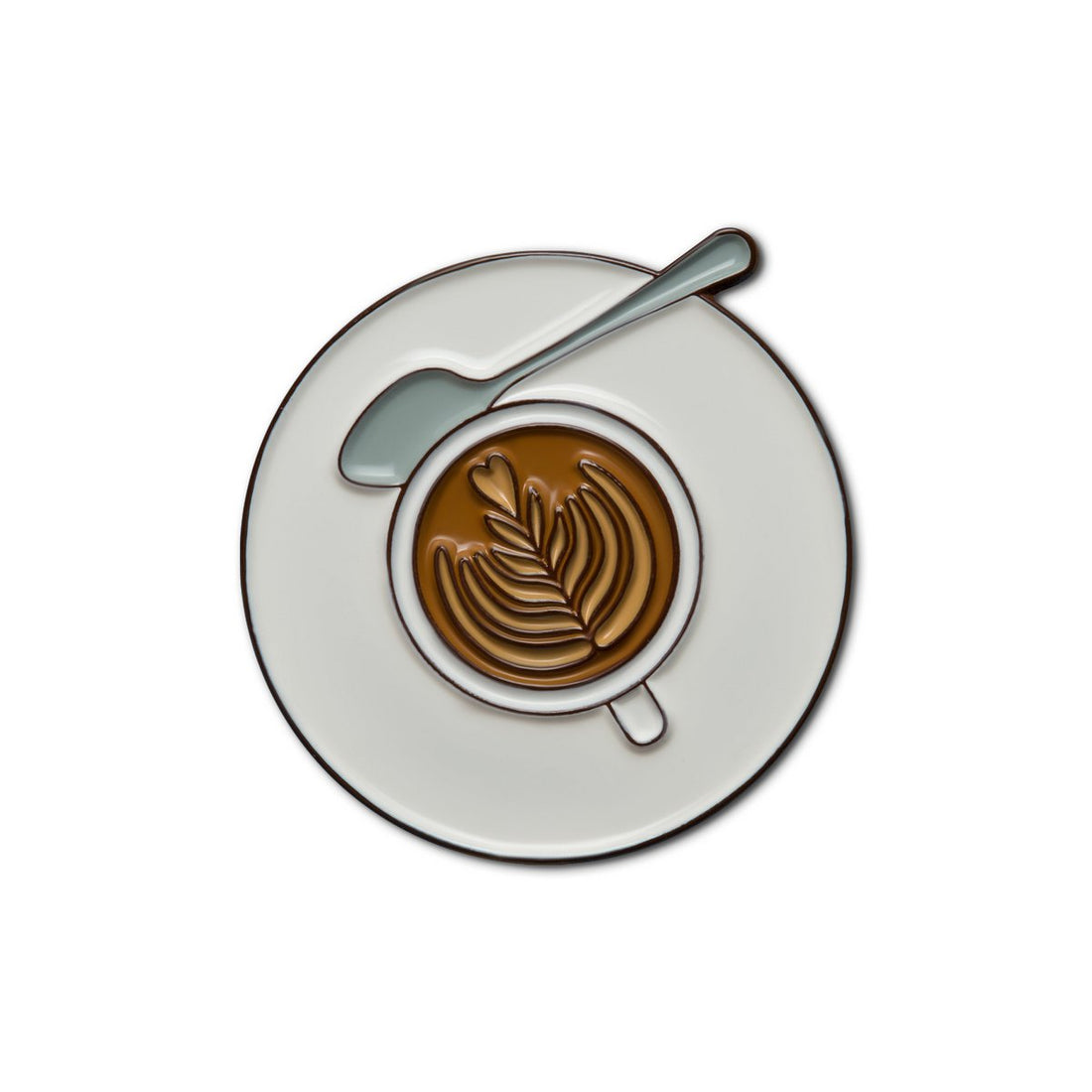 Emaille-Pin Kaffeetasse von Make Heads Turn, Anstecker aus Messing