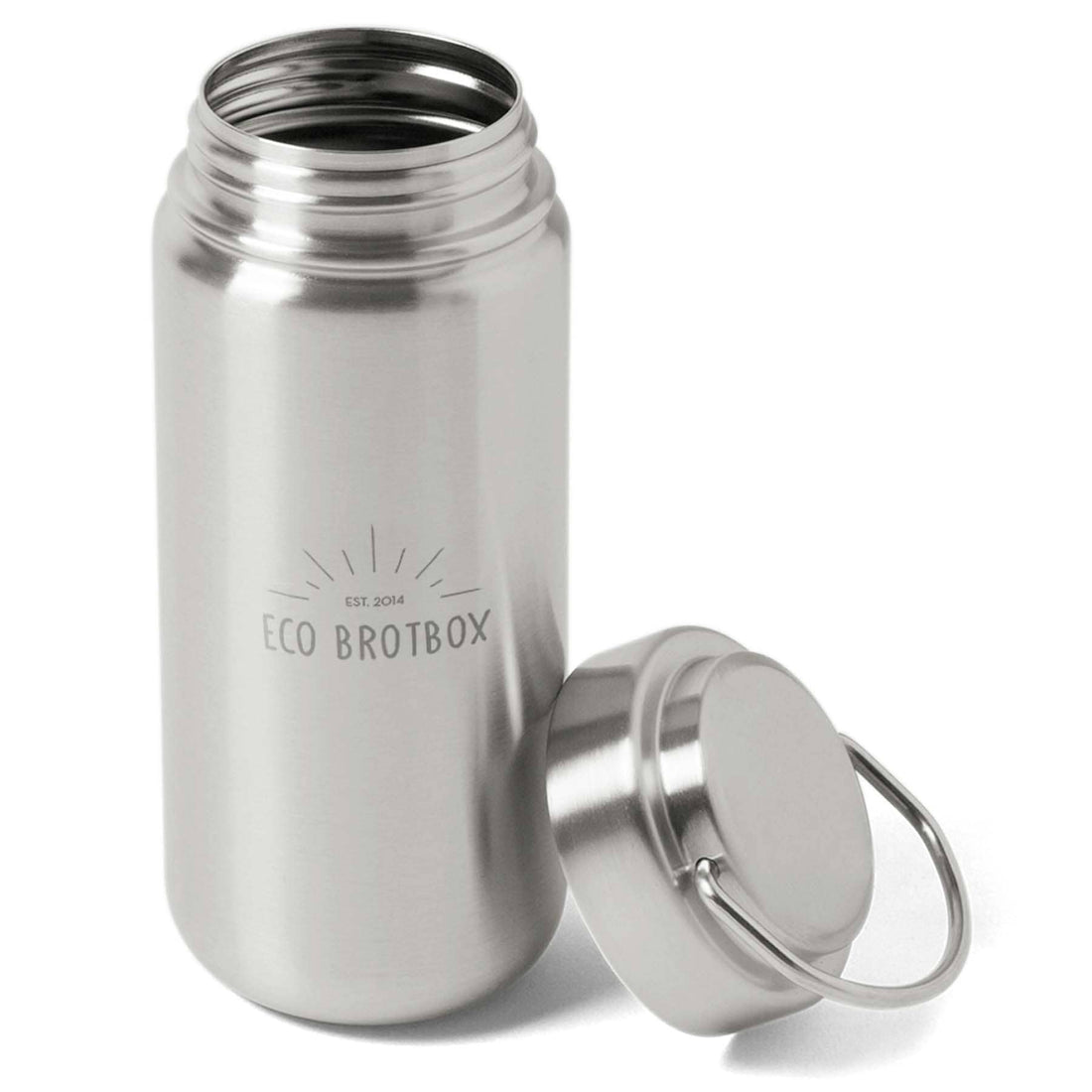 Offene 0,5-Liter Trinkflasche CHI2 von ecobrotbox, ideal für Drinnen und Draußen, aus Edelstahl, langlebig und umweltfreundlich