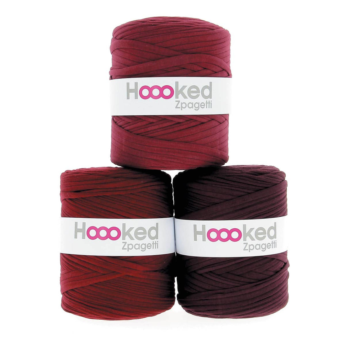 Knäuel Zpagetti Textilgarn in Bordeaux Shades von Hoooked