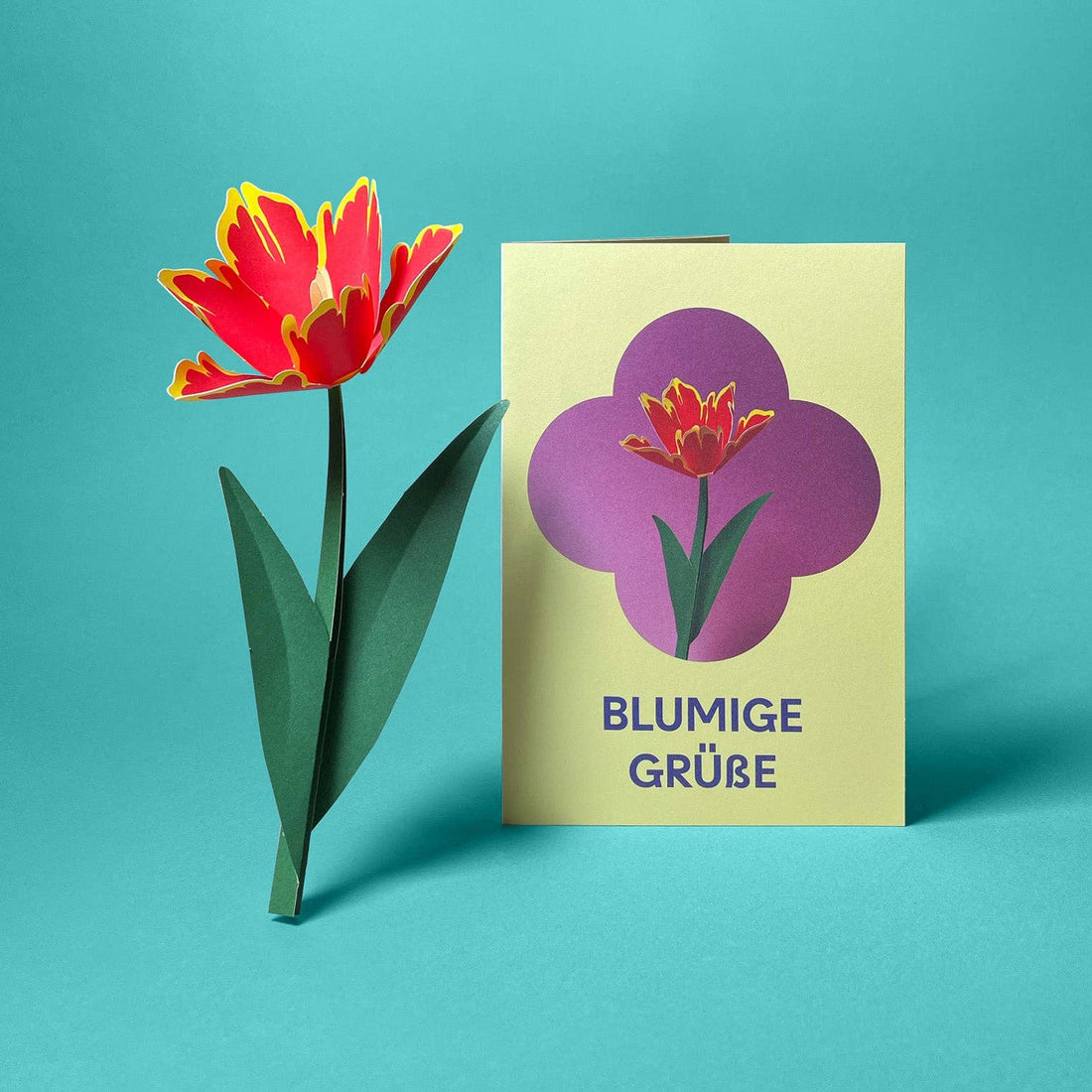 Grußkarte Tulpe Rot I Faltmeister