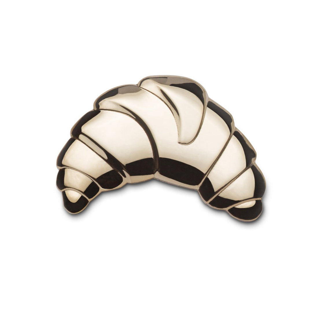 Goldener Metall-Pin Croissant von Make Heads Turn, Anstecker aus Messing