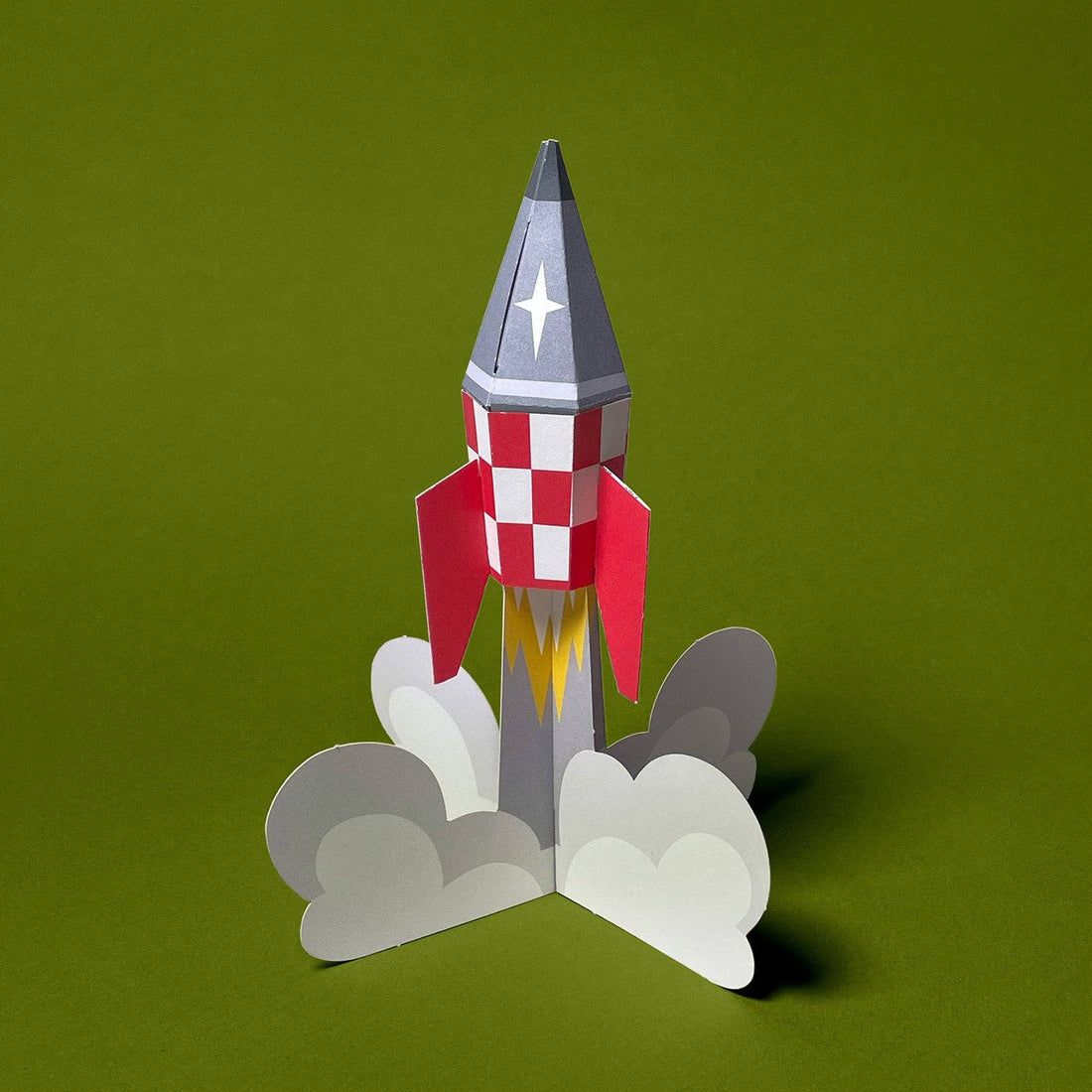 Grußkarte Rakete Retro I Faltmeister