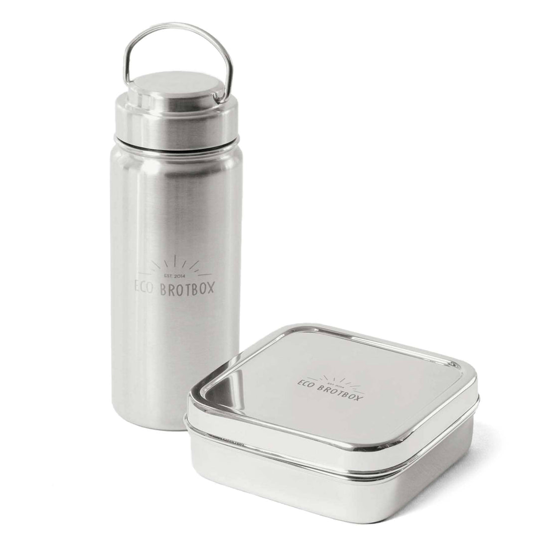 Eco-brotbox Starter-Set für drinnen und draußen, nachhaltige Brotdose mit mehreren Behältern im Set, umweltfreundlich und praktisch.