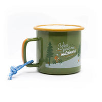 Roadtyping Emailletasse, robuster Outdoor-Becher für drinnen und draußen, langlebiges Material, ideal für unterwegs und Garten.