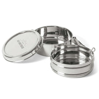 Brotbox Tiffin Double+ von ecobrotbox, offene Lunchbox aus Edelstahl für drinnen und draußen, langlebig und umweltfreundlich