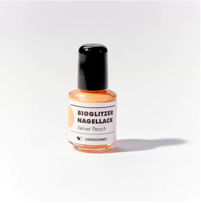 Nagellack "Velvet Peach" mit Bio Glitzer, Birkenspanner